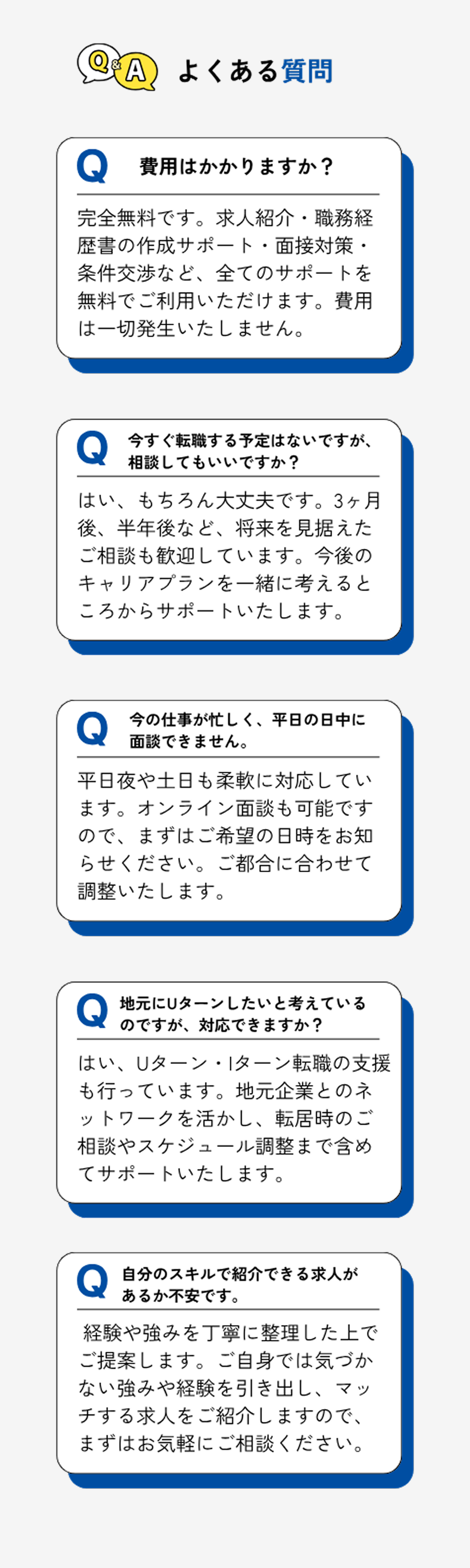 人材紹介を利用するにあたってよくある質問集