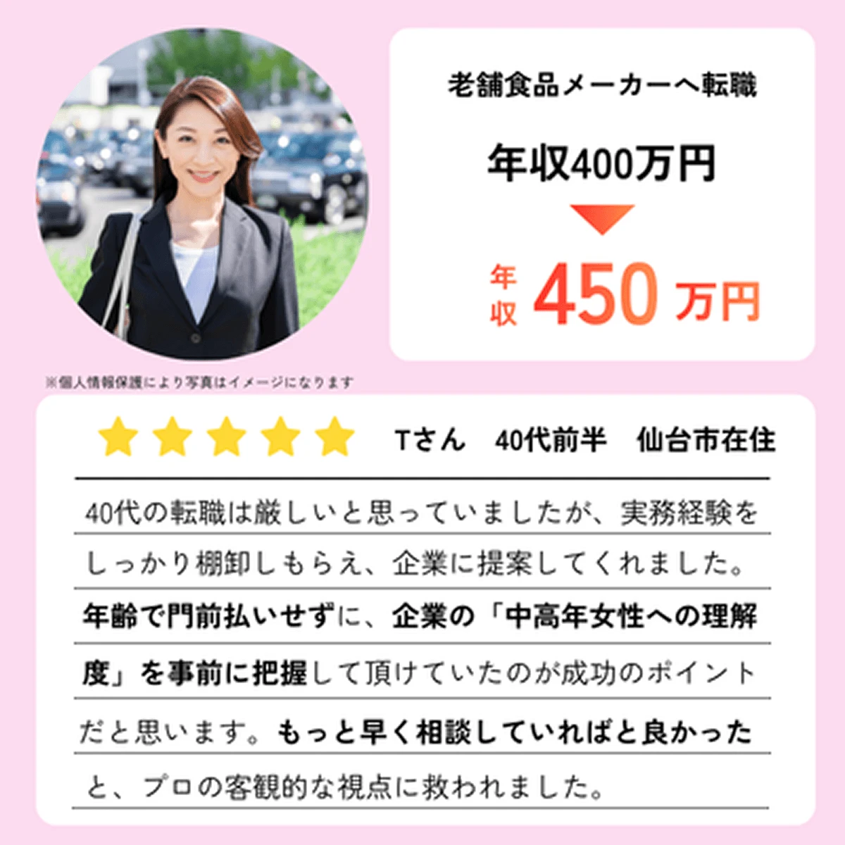 転職事例 仕事探しをしていた40代女性